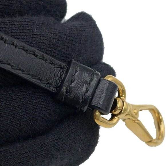 PRADA Duet Drawstring Bag Shoulder Bag Soft Calf Leather Black 1BH038 - Picture 13 of 16